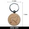 Borzoi Russian Wolfhound Dog Outline Engraved Wood Round Keychain Tag Charm